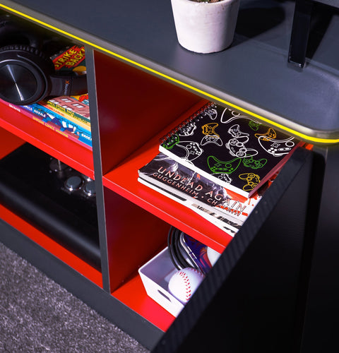 Carbon-Tek Gaming TV-Board mit LED-Beleuchtung