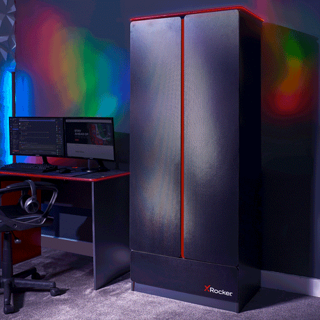 Carbon-Tek Gaming Kleiderschrank mit LED-Beleuchtung