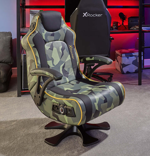 X Rocker Covert Ops Audio Konsolen Gaming Stuhl – Schwarz Camo