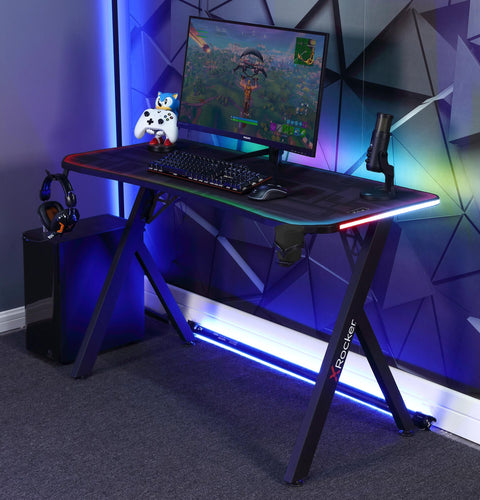 Lumio Compact RGB Gaming Schreibtisch mit Beleuchtung & App-Steuerung - X Rocker EU
