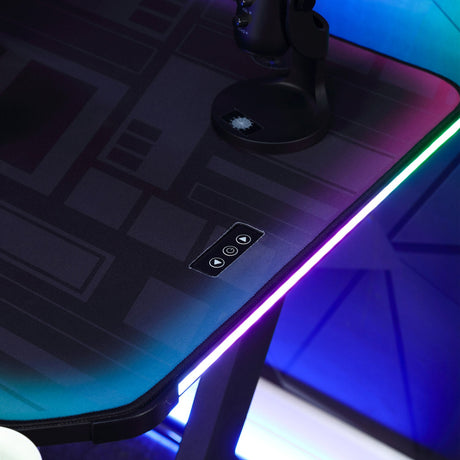 Lumio Compact RGB Gaming Schreibtisch mit Beleuchtung & App-Steuerung - X Rocker EU