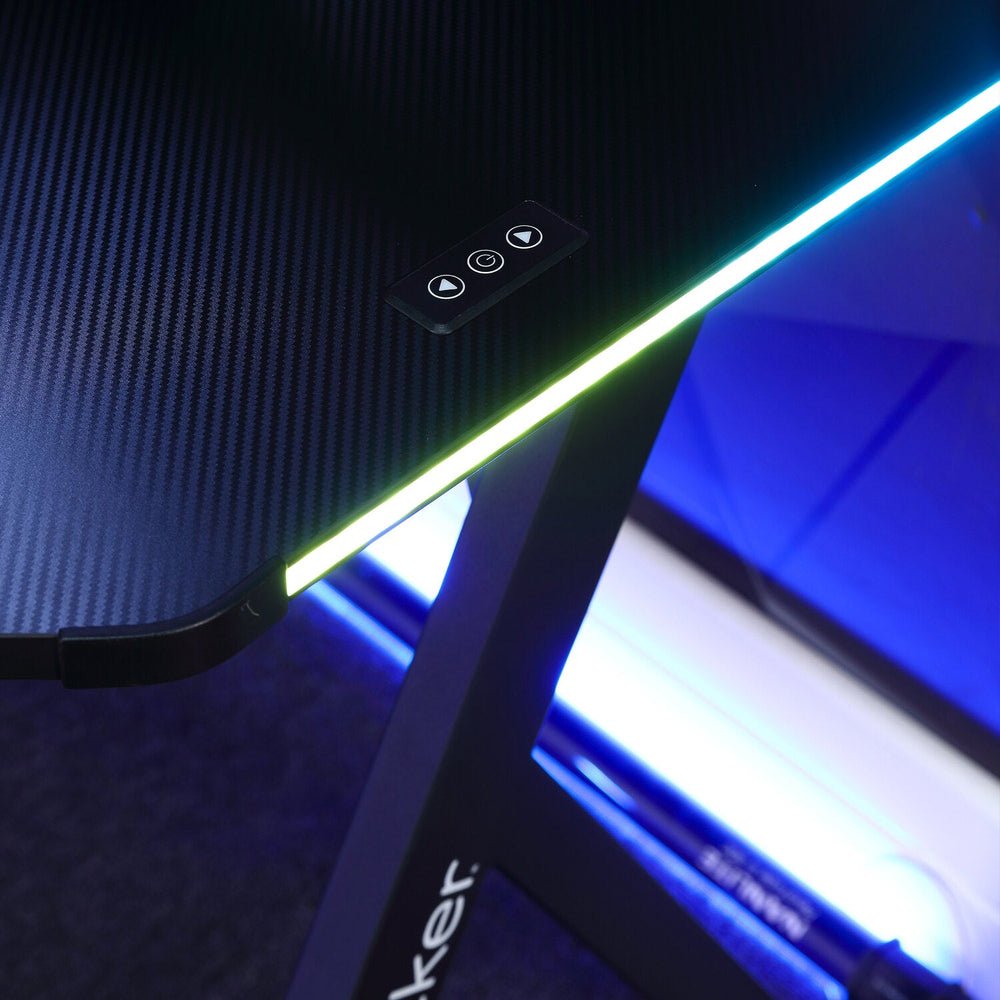 Lumio Compact RGB Gaming Schreibtisch mit Beleuchtung & App-Steuerung - X Rocker EU