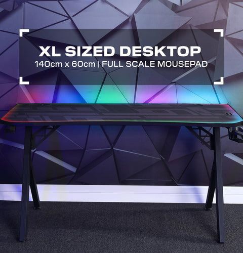 Lumio XL RGB - Gaming Schreibtisch mit Beleuchtung & App-Steuerung - X Rocker EU