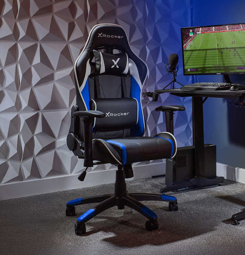 Agility Compact eSports Gaming Bürostuhl für Teenager - Blau - X Rocker EU