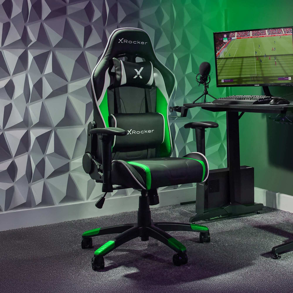 Agility Compact eSports Gaming Bürostuhl für Teenager - Grün - X Rocker EU