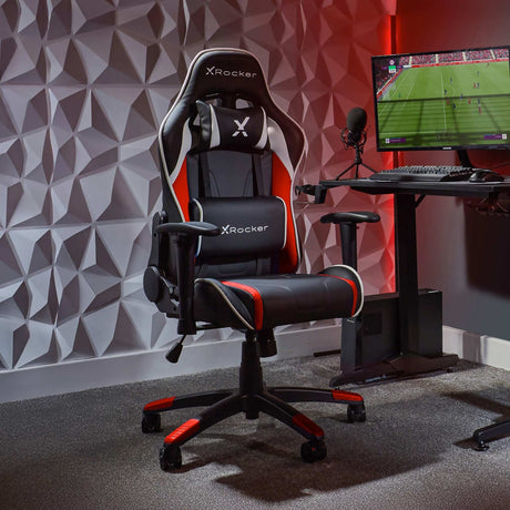 Agility Compact eSports Gaming Bürostuhl für Teenager - Rot - X Rocker EU