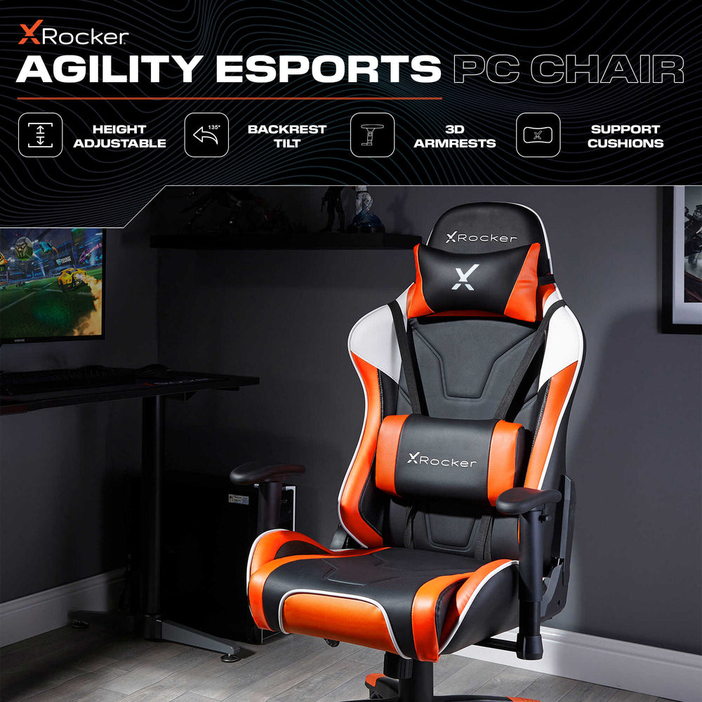Agility eSports Gaming Bürostuhl - Orange - X Rocker EU