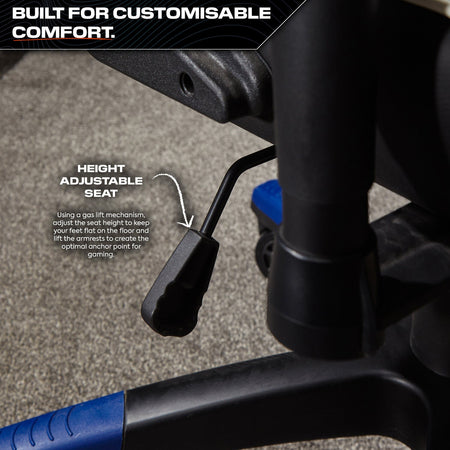 Agility Compact eSports Gaming Bürostuhl für Teenager - Blau - X Rocker EU