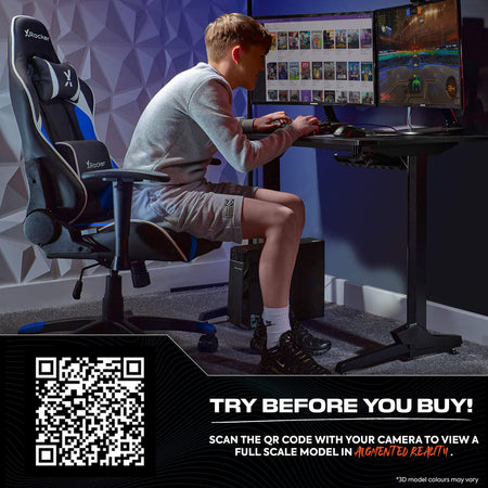 Agility Compact eSports Gaming Bürostuhl für Teenager - Blau - X Rocker EU