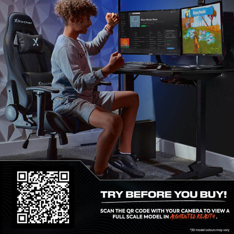 Agility Compact eSports Gaming Bürostuhl für Teenager - Schwarz - X Rocker EU