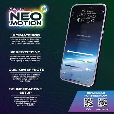 Agility Compact RGB Bürostuhl für Kinder & Teenager mit Beleuchtung - X Rocker EU