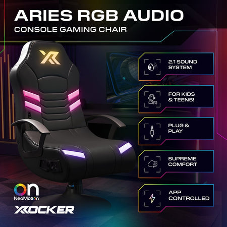 Aries RGB 2.1 Audio Konsolen Gaming Stuhl mit LED Beleuchtung
