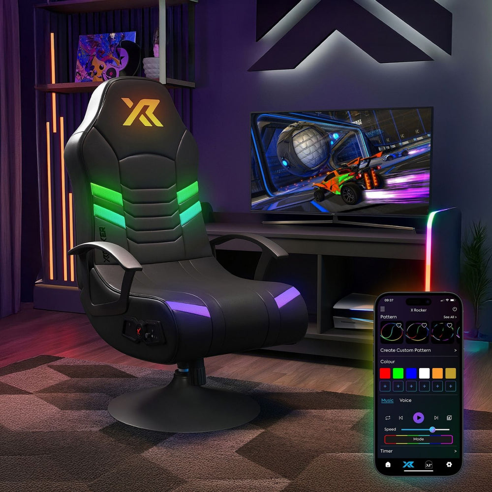 Aries RGB 2.1 Audio Konsolen Gaming Stuhl mit LED Beleuchtung