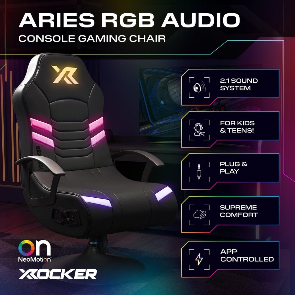 Aries RGB 2.1 Audio Konsolen Gaming Stuhl mit LED Beleuchtung