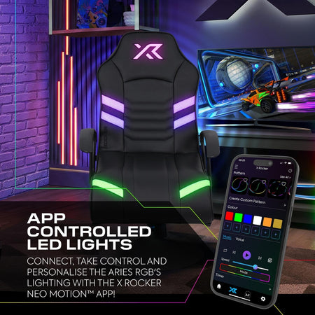 Aries RGB 2.1 Audio Konsolen Gaming Stuhl mit LED Beleuchtung