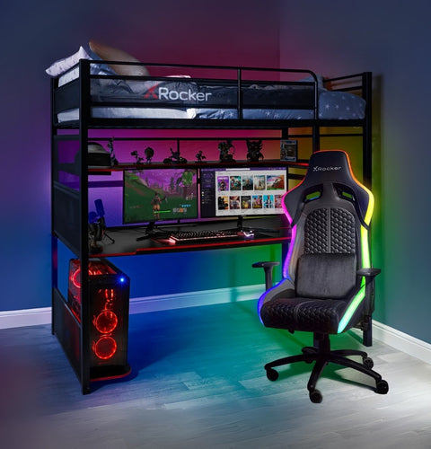 Battlebunk Gaming Hochbett mit XL-Schreibtisch