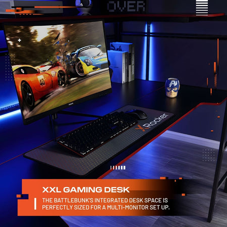 Battlebunk Gaming Hochbett mit XL-Schreibtisch - X Rocker EU