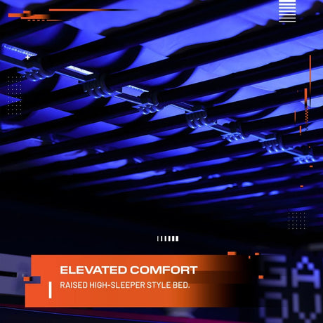 Battlebunk Gaming Hochbett mit XL-Schreibtisch - X Rocker EU