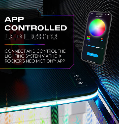 Battlebunk RGB LED Hochbett mit Schreibtisch - Schwarz