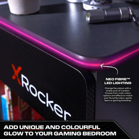 Carbon-Tek Nachttisch mit LED-Beleuchtung & Wireless Charging