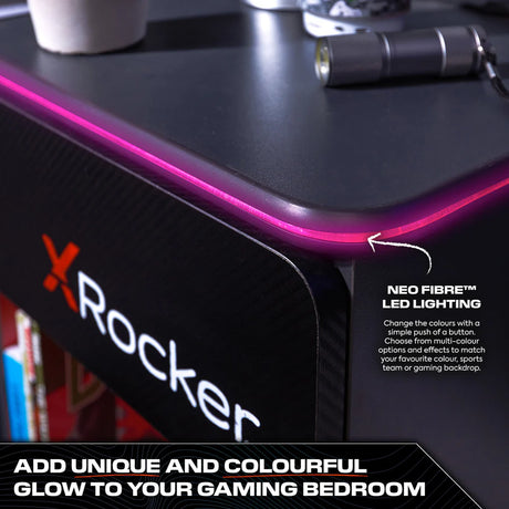 Carbon-Tek Nachttisch mit LED-Beleuchtung & Wireless Charging