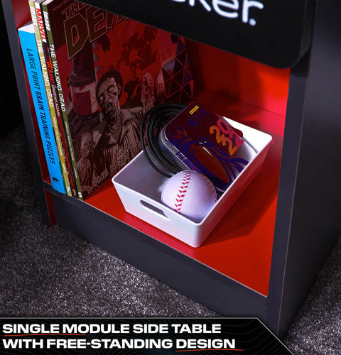 Carbon-Tek Nachttisch mit LED-Beleuchtung & Wireless Charging