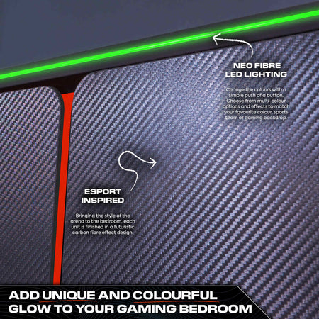 Carbon-Tek Gaming Kleiderschrank mit LED-Beleuchtung