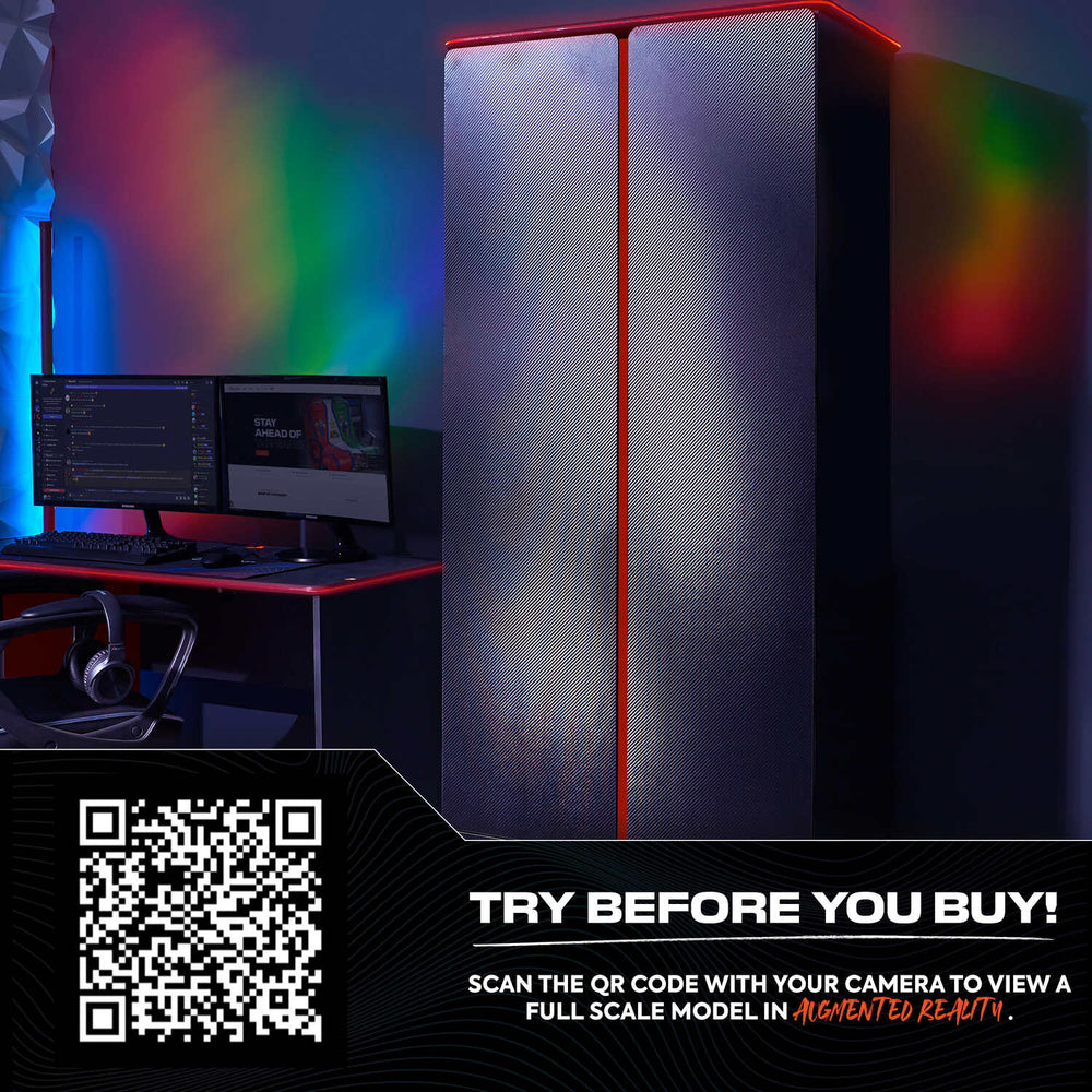 Carbon-Tek Gaming Kleiderschrank mit LED-Beleuchtung