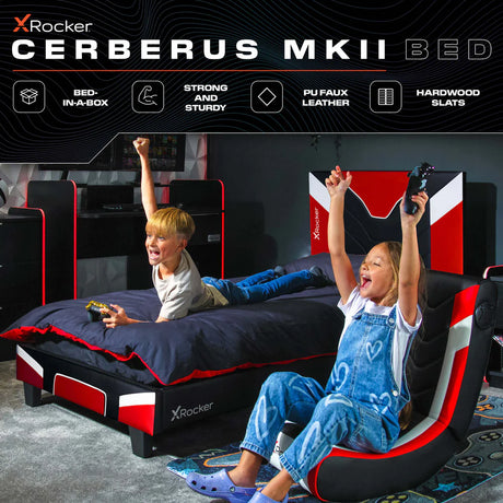 Cerberus Gaming-Bett im Karton - Einzelbett - Rot
