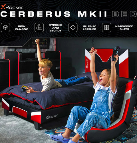 Cerberus Gaming-Bett im Karton - Einzelbett - Rot