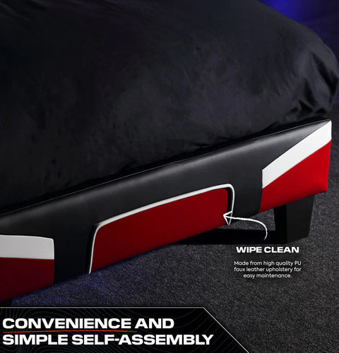 Cerberus Gaming-Bett im Karton - Einzelbett - Rot