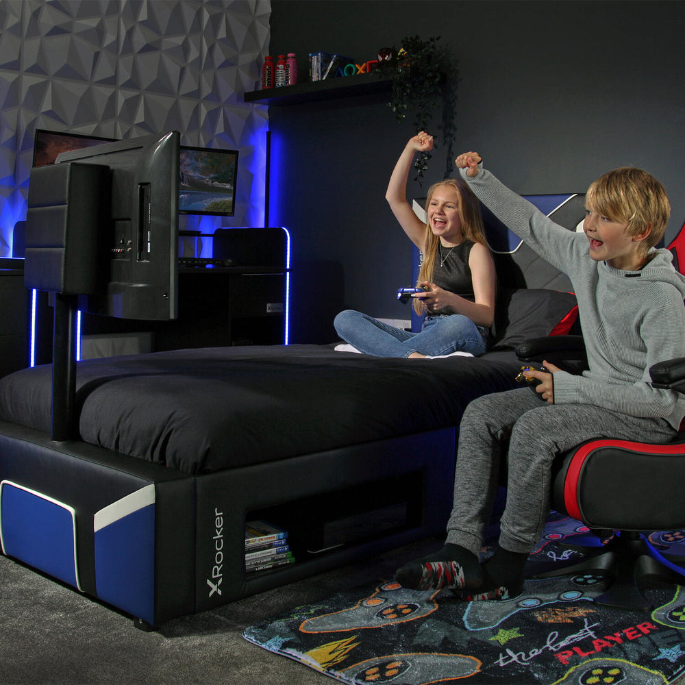 Cerberus Twist Einzel Gaming TV Bett – Blau