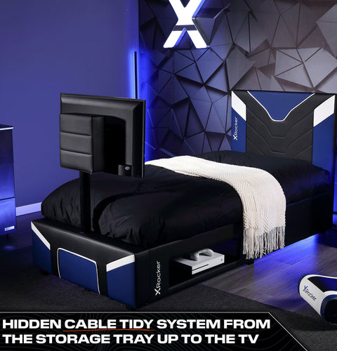 Cerberus Twist Einzel Gaming TV Bett – Blau