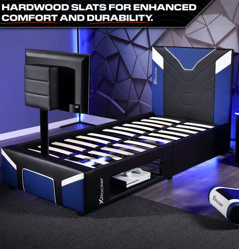 Cerberus Twist Einzel Gaming TV Bett – Blau