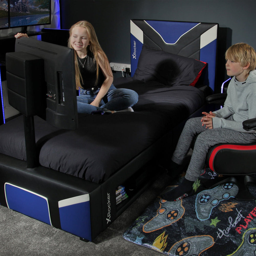 Cerberus Twist Einzel Gaming TV Bett – Blau