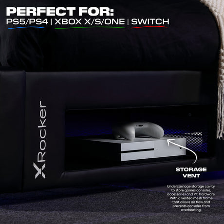 Cerberus Twist Einzel Gaming TV Bett – Carbon Rot