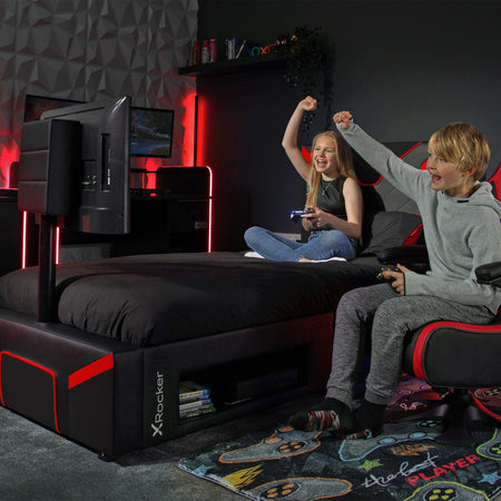 Cerberus Twist Einzel Gaming TV Bett – Carbon Rot