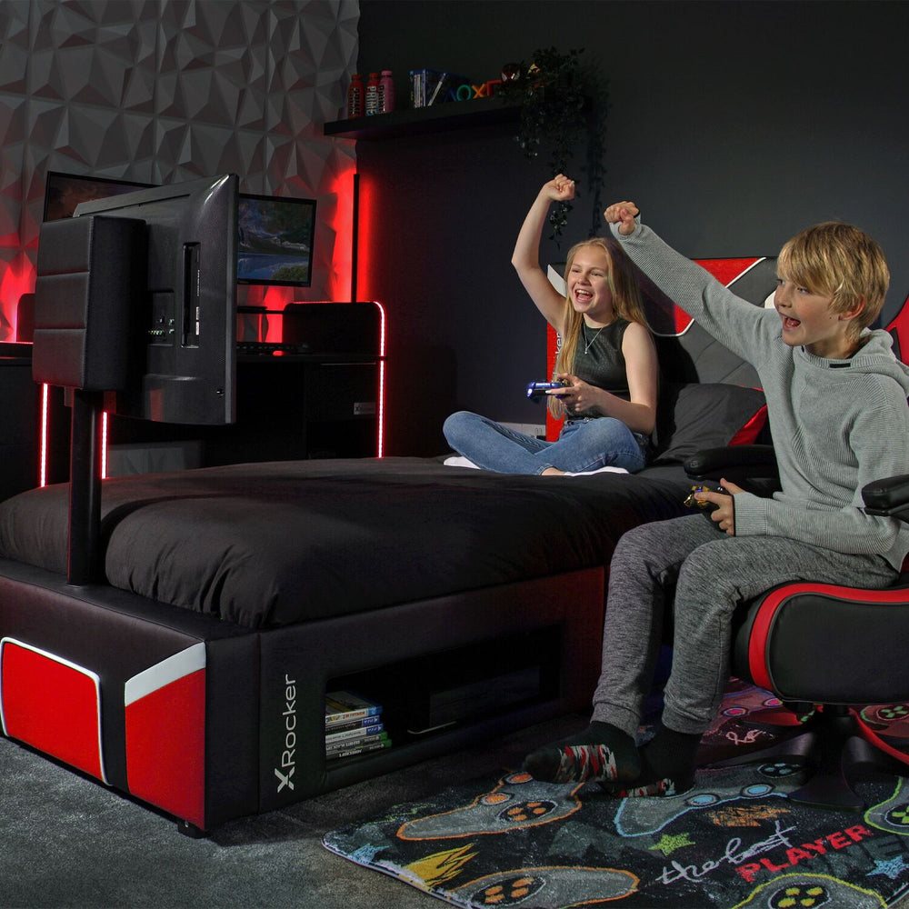 Cerberus Twist Einzel Gaming TV Bett – Rot