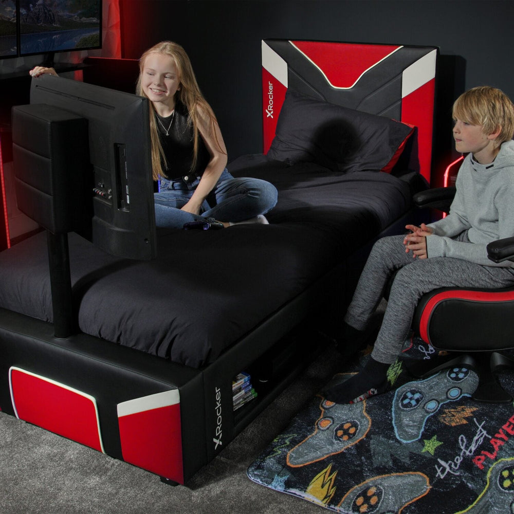 Cerberus Twist Einzel Gaming TV Bett – Rot