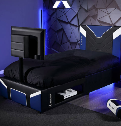 Cerberus Twist Einzel Gaming TV Bett – Blau