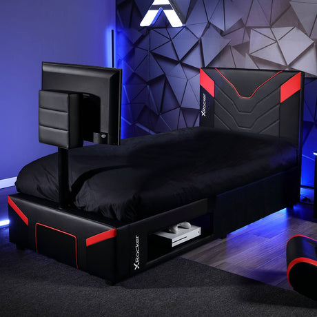 Cerberus Twist Einzel Gaming TV Bett – Carbon Rot