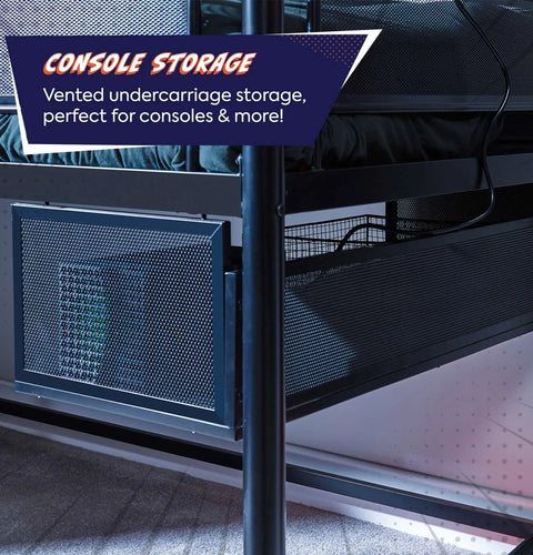 Contra - Gaming Etagenbett mit TV Halterung & 4 Aufbaumöglichkeiten