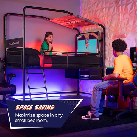 Contra - Gaming Etagenbett mit TV Halterung & 4 Aufbaumöglichkeiten