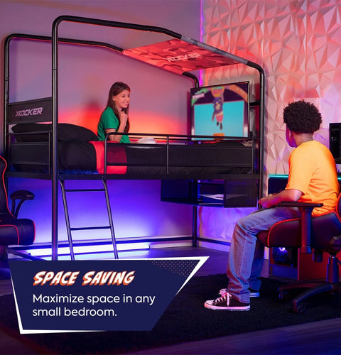 Contra - Gaming Etagenbett mit TV Halterung & 4 Aufbaumöglichkeiten