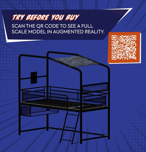 Contra - Gaming Etagenbett mit TV Halterung & 4 Aufbaumöglichkeiten