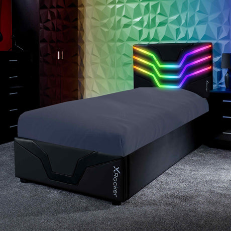 Cosmos RGB Ottoman Gaming Stauraumbett mit RGB-Beleuchtung für Kinder & Jugendliche - X Rocker EU