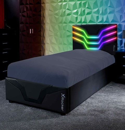 Cosmos RGB Ottoman Gaming Stauraumbett mit RGB-Beleuchtung für Kinder & Jugendliche - X Rocker EU