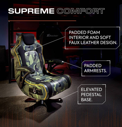 X Rocker Covert Ops Audio Konsolen Gaming Stuhl – Schwarz Camo