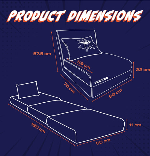 Crash Pad JR Gaming Klappsessel & Schlafmatratze - X Rocker EU