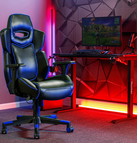 Drogon Luxus Gaming Chefsessel Bürodrehstuhl - Blau - X Rocker EU